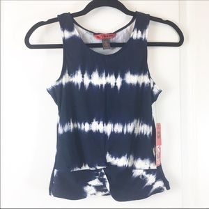⤵️$24 NWT Hot Kiss - Blue Tie Dye Tank - Soft Top